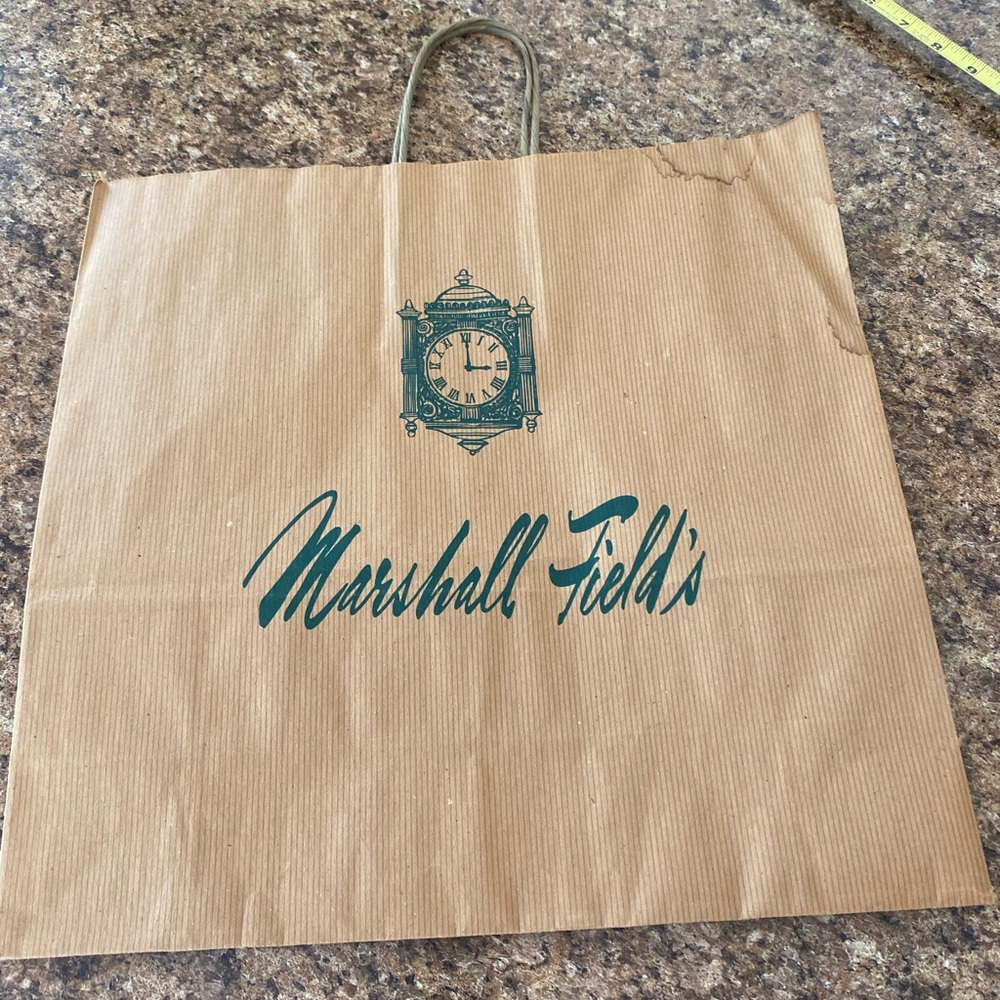 7-1980s brown MARSHALL FIELDS SHOPPING BAGS